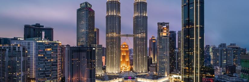 Skyline night shot of Kuala Lumpur Malaysia