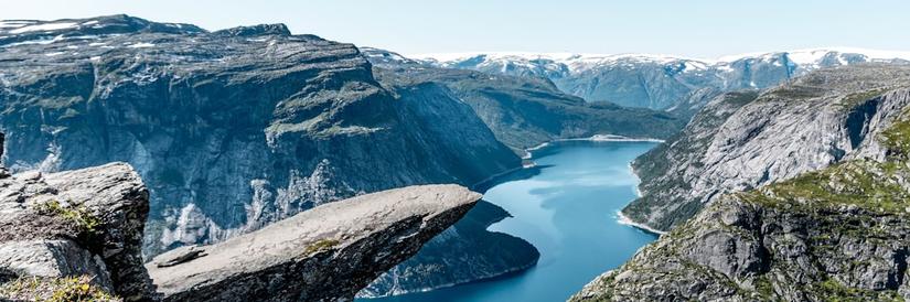 Epic landscape photograph of fjords in Norway